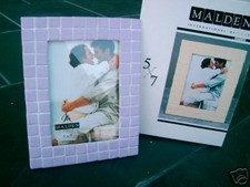 HAND PAINTED MALDEN IN'L  VIOLET  5 BY 7  TILED FRAME