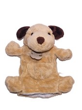 Doudou marionnette chien beige