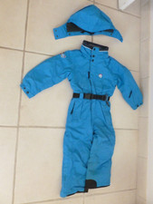 SUPERBE QUALITE COMBINAISON SKI POIVRE BLANC  TEINTE BLEU TAILLE 6 ANS TBE