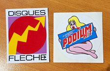 2 autocollants Claude Francois  - magazine Podium -  Disques Flèche  70’s 