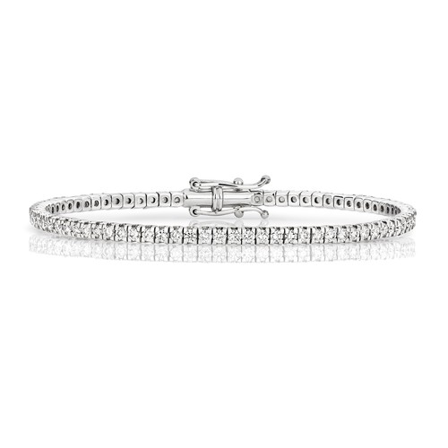 Bracelet tennis femme blanc - or,