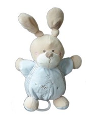 Doudou lapin bleu musical