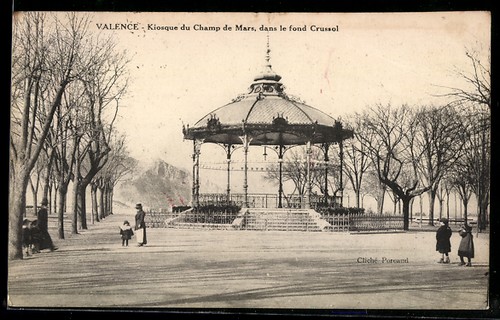 Cpa valence kiosque champ - cpa, du