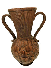 vase marron scarifié