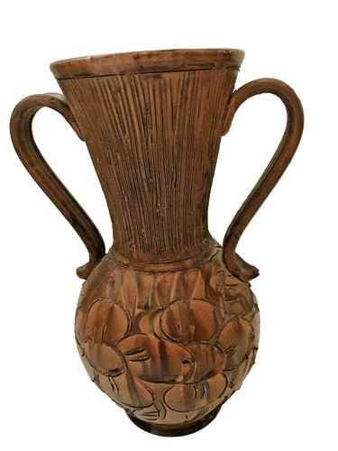 Vase marron scarifié - marron,