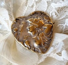 Broche Laiton Cœur Art