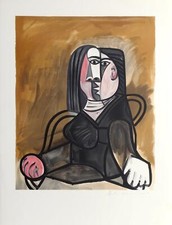 Pablo Picasso, L'Assise Dans Un Fauteuil, Lithographie Sur Arches Paper