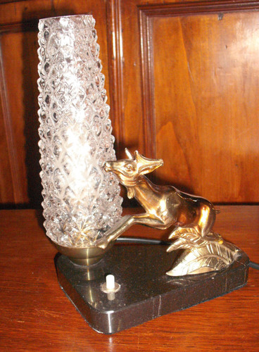 Lampe veilleuse sur marbre art