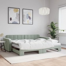 Lit de repos vert foncé 80x200 cm velours canapé-lit vidaXL