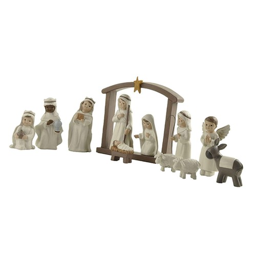 Crèche noël sculpture - crèche,