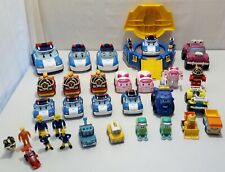 GROS LOT ROBOT CARS POLI- SAM LE POMPIER- VOITURES- FIGURINES- BASE