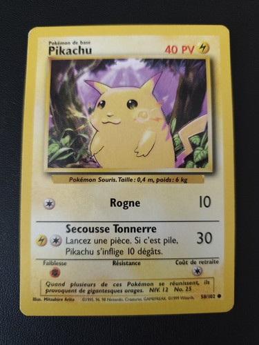 Carte pokemon pikachu 102 - pikachu, 58/102
