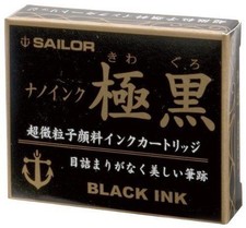 SAILOR 13-0602-120 Cartouche d'encre 'Kiwa Guro' Noir 12 pièces NEUVE du Japon