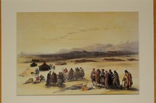 Repro litho David Roberts camp des Alloenes dans Wady Araba