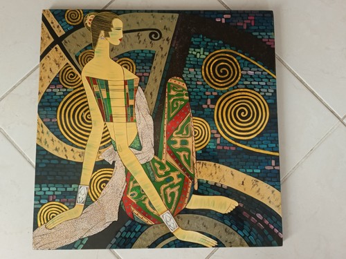 Panneau laque peinte art deco - laque,