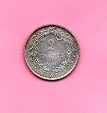 pièce  argent 2 francs belge 1910 albert  légende française