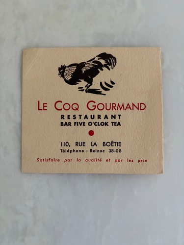 Ancien carte restaurant - , coq