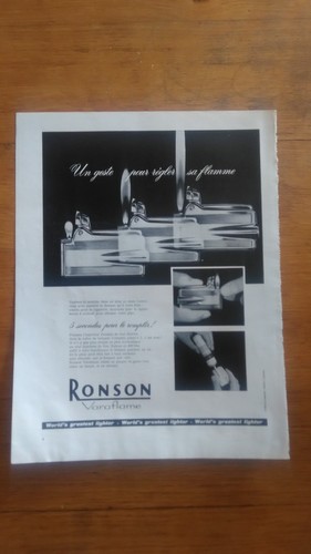 Pub ancienne briquet ronson - -,