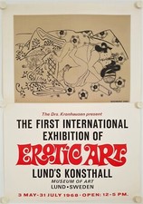 Affiche SIGIMURA JIHEI First Exhibition EROTIC ART 1968 Exposition Lund Suéde