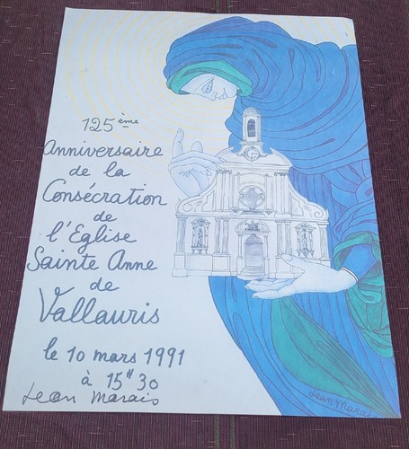 Jean marais affiche eglise ste - marais,