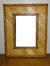 Beau Miroir en Bambou Tressé