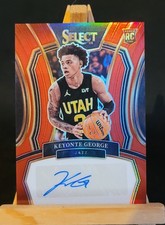 Keyonte George Rc Autograph Red Prizm 38/99 Panini Select 2023-2024 Utah Jazz
