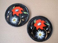 Émaux Longwy Noir Décor Léon Dessous de Bouteille ou Sous Verre Grand Feu France