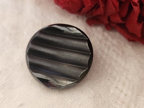 Bouton ancien verre gris - bouton,
