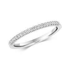 Bague Femme Semi Pavée Or Blanc 9 k/carat et Diamant 0.16 Carat