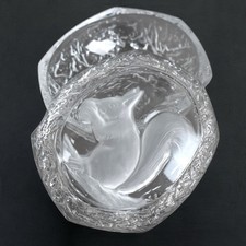 Bonbonnière en Verre/Cristal Design Écureuil Dépoli Boîte à Bijoux