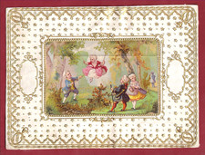 Rarissime Grand Chromo. Amusements Sur Balançoire De Magnifiques Bébés 18 Siècle