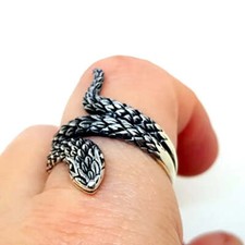 Bague serpent vintage, argent