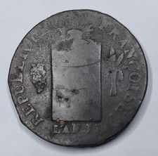 RARE Monnaie Convention, 2 Sols aux Balances An II (sans date) Lille (24.3g)