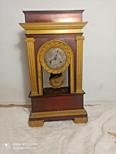 Pendule bronze deux - , patines