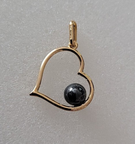 Pendentif coeur jaune 18 - pendentif, en
