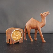 2 STATUETTES FIGURINES DROMADAIRE ELEPHANT BOUGIE