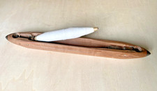 Navette de métier à tisser DIEDERICHS Frères en bois avec sa bobine années 50