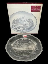 Grand Plat En Verre De 15" Pour Noël Célébrations Par Mikasa Hiver Merveilleux