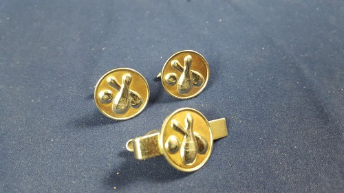 Vintage pair bowling cufflinks - pair,