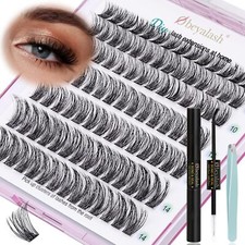 Cils Individuel avec Lash Bond and Seal Colle Pince Kit Extension Cils D Curl...