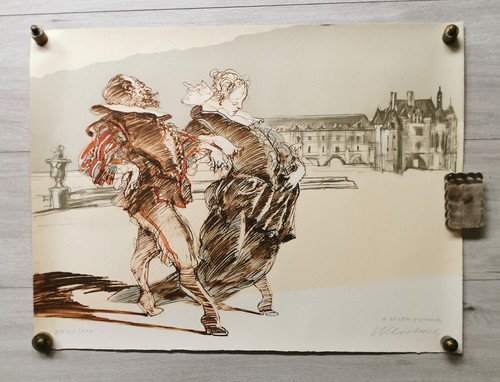 Grande lithographie signée - lithographie,