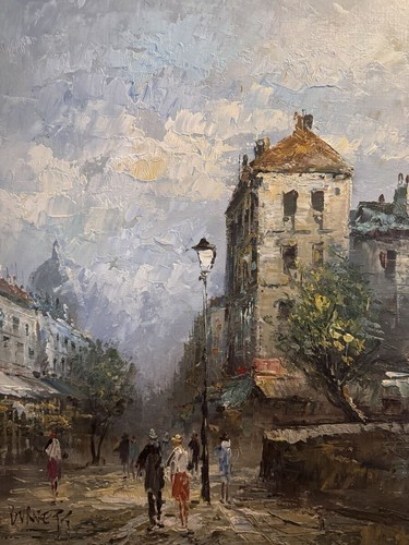 Tableau huile rue - , caroline