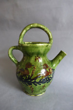 Poterie de Saint-Jorioz (Savoie) Gargoulette en terre cuite émaillée Vintage