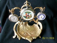 1 porte gousset ancien  laiton massif pour montre coq argent or18k patine OR