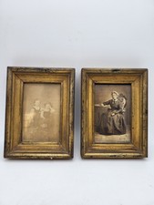 Paire de Petits Cadres Bois Doré 19th Antique Frame Golden Wood XIXeme
