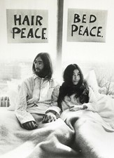 John Lennon Lit Paix Toile Tendue Mural Art Poster Imprimé Yoko Ono Beatles