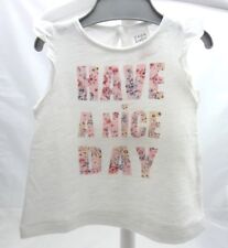 Zara tee-shirt blanc sans manche à volant avec motif inscription bébé 3-6 mois