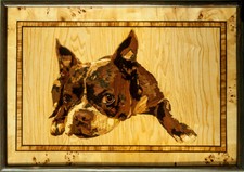 Bouledogue français chien personnalisé animal portrait bois art décoration...