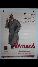 Rare affiche ancienne vêtements hommes Blizzand par Couronne 