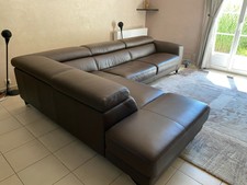 Canapé d'angle cuir marron 300 x 220